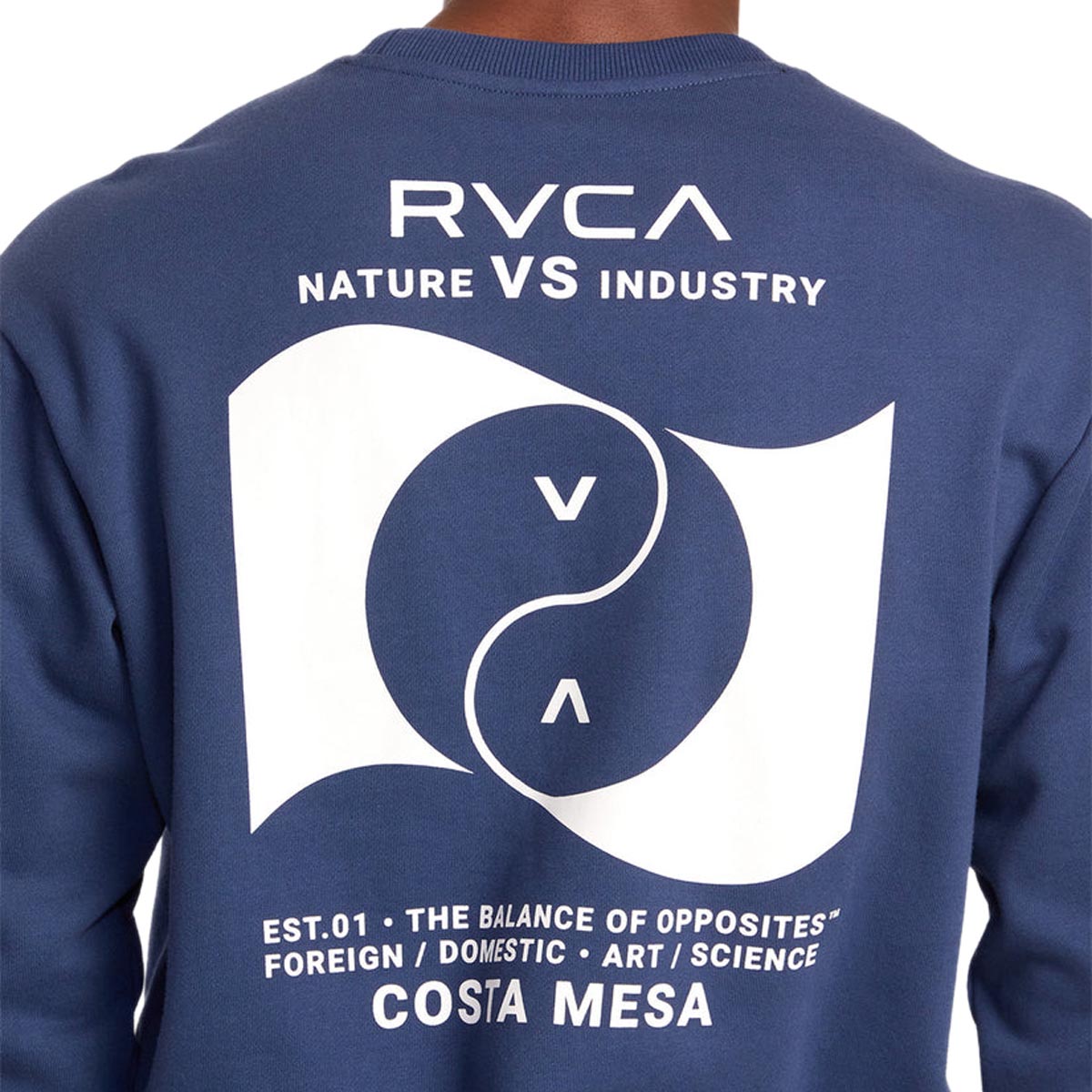 RVCA Balance Banner Crew Sweatshirt - Army Blue image 3