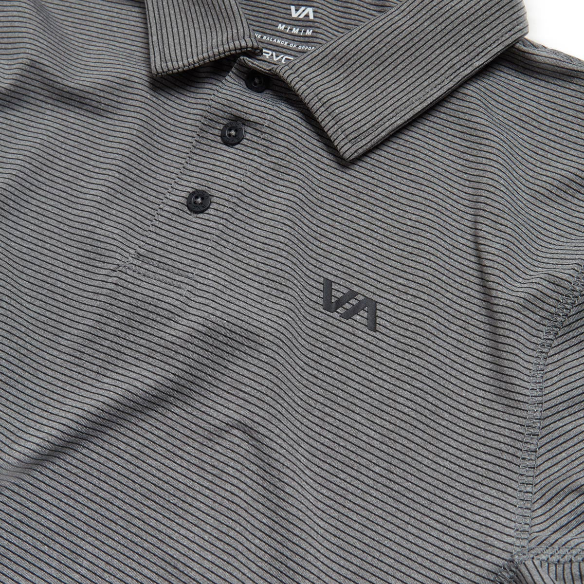 RVCA Sport Vent Polo Shirt - Heather Grey Stripe image 3