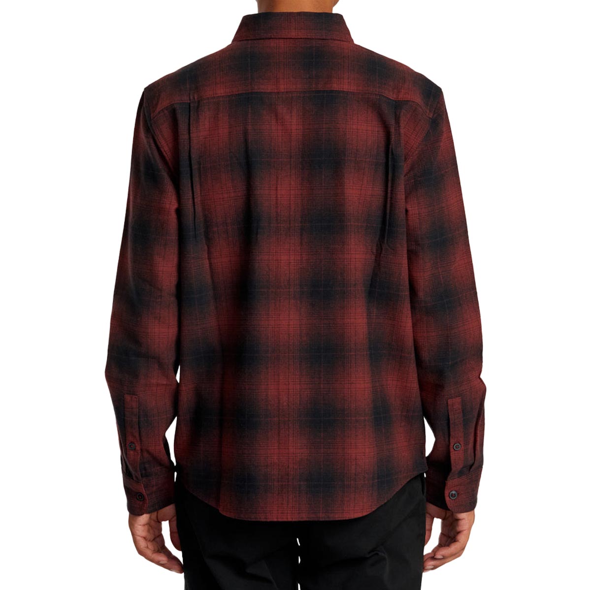 RVCA Dayshift Flannel Long Sleeve Shirt - Red Earth image 2