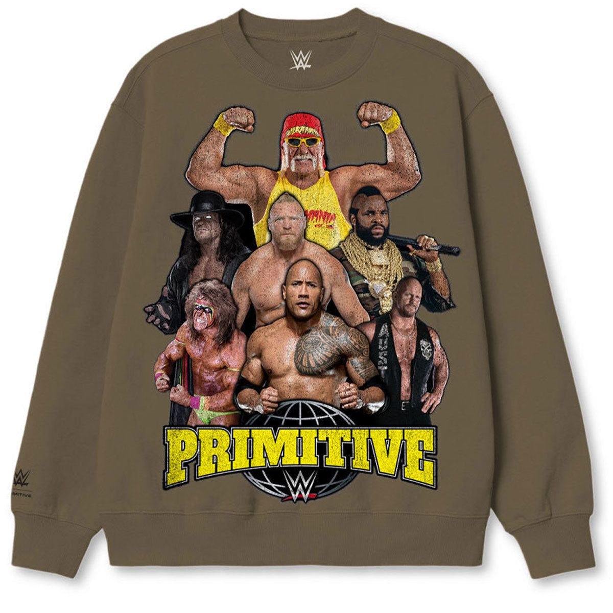 Primitive x WWE Mania Crewneck Sweatshirt - Sand image 1
