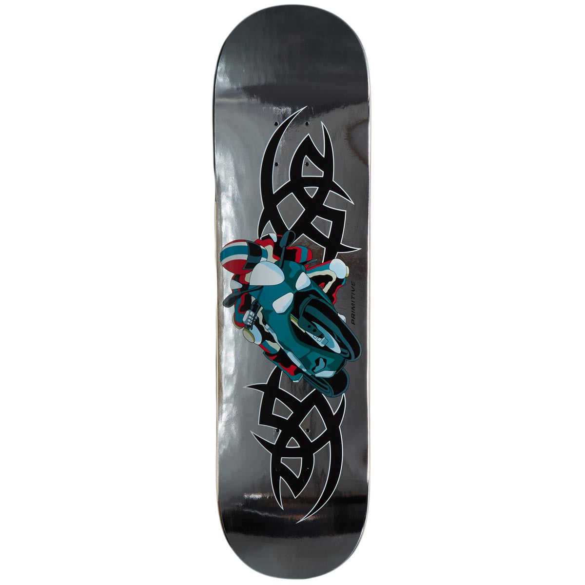 Primitive Team Moto Deck Skateboard Deck - Silver - 8.38"
