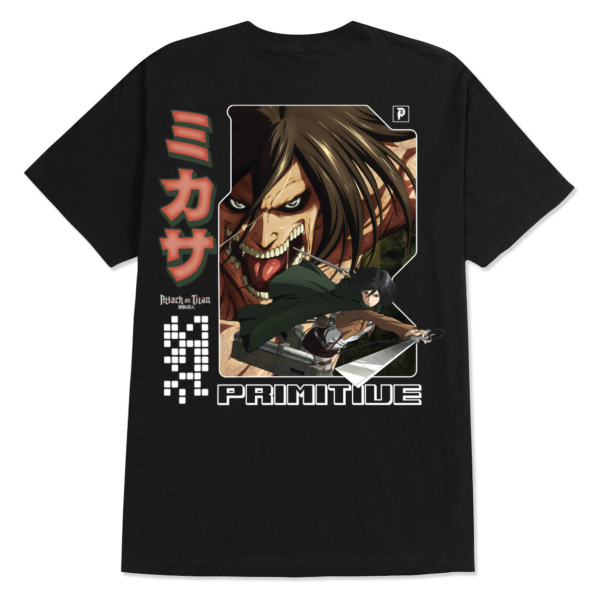 Primitive x Titans Mikasa T-Shirt - Black image 1