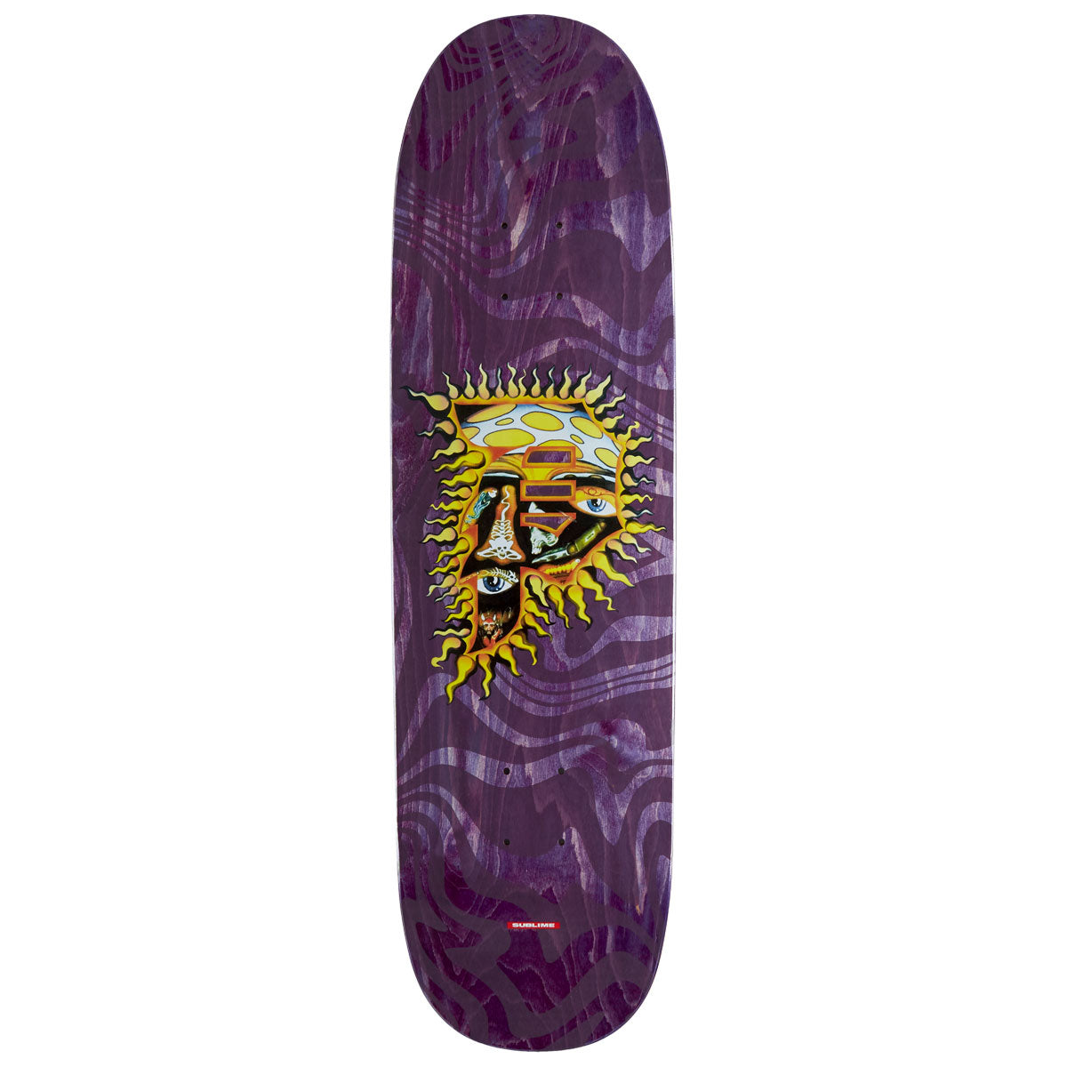 Primitive x Sublime Dirty P Sun Team Skateboard Deck - Purple - 8.625