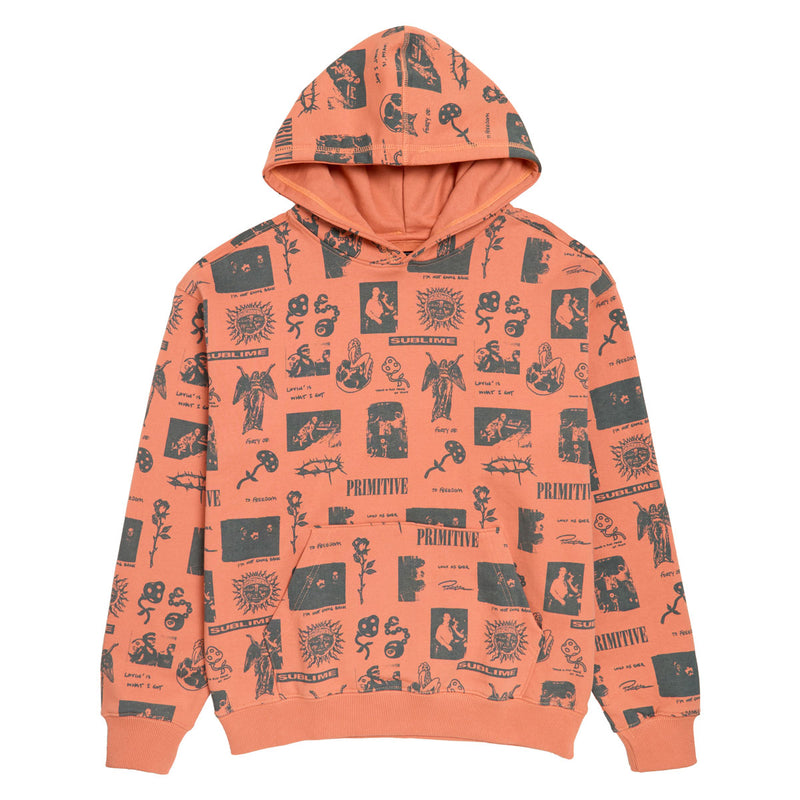 Primitive x Sublime Mosaic Hoodie - Coral