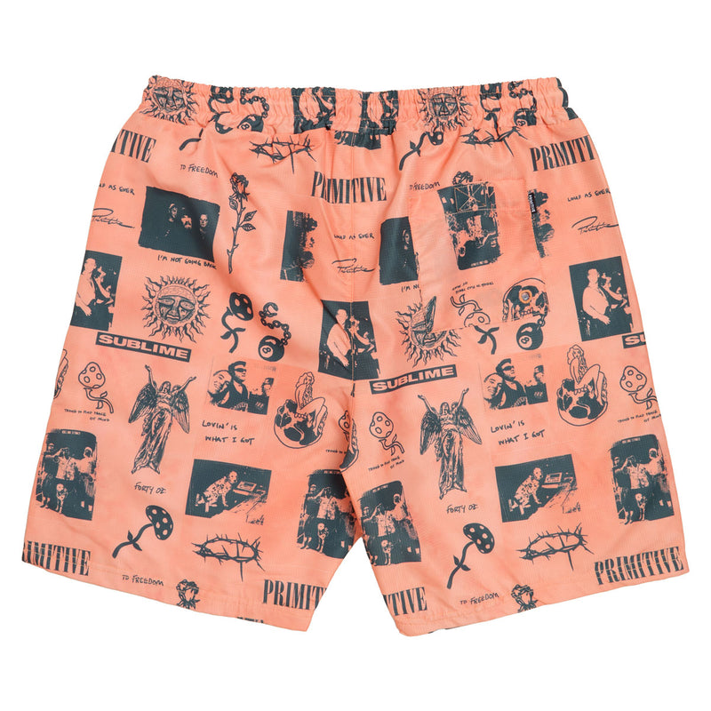 Primitive x Sublime Boardwalk Shorts - Coral