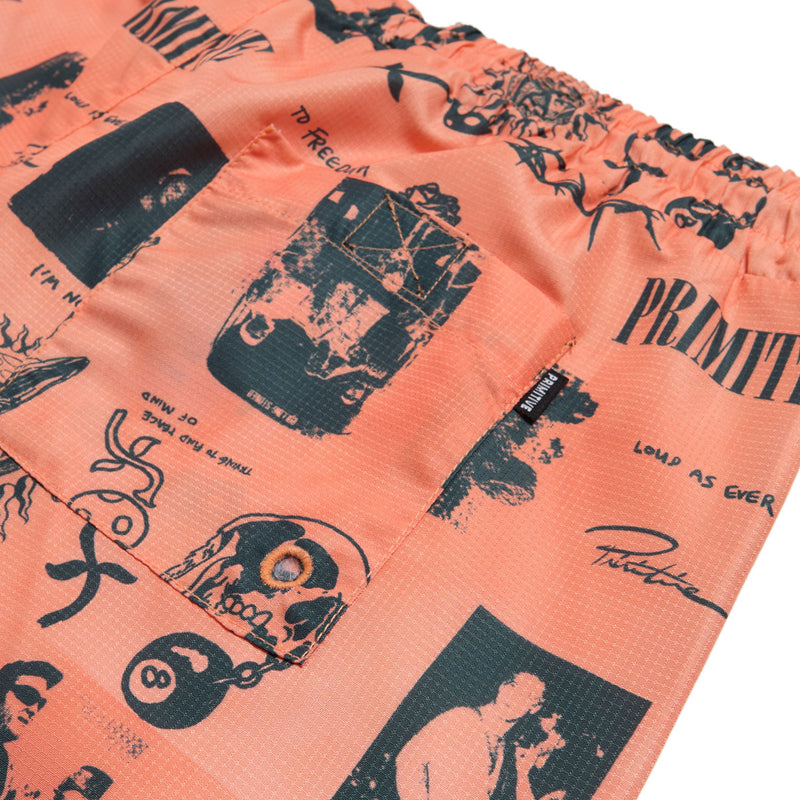 Primitive x Sublime Boardwalk Shorts - Coral