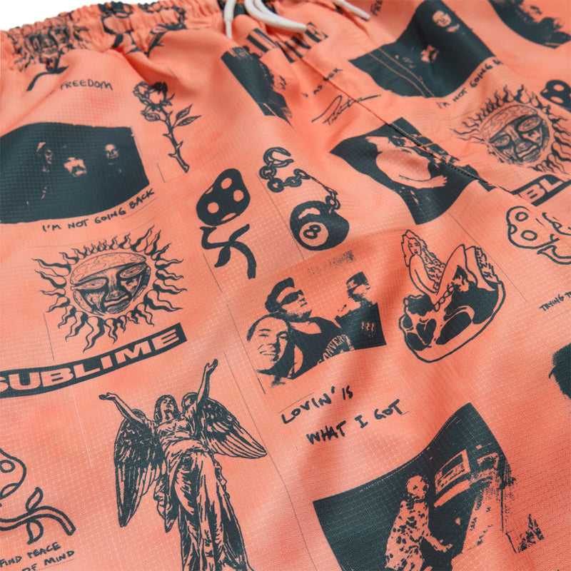 Primitive x Sublime Boardwalk Shorts - Coral
