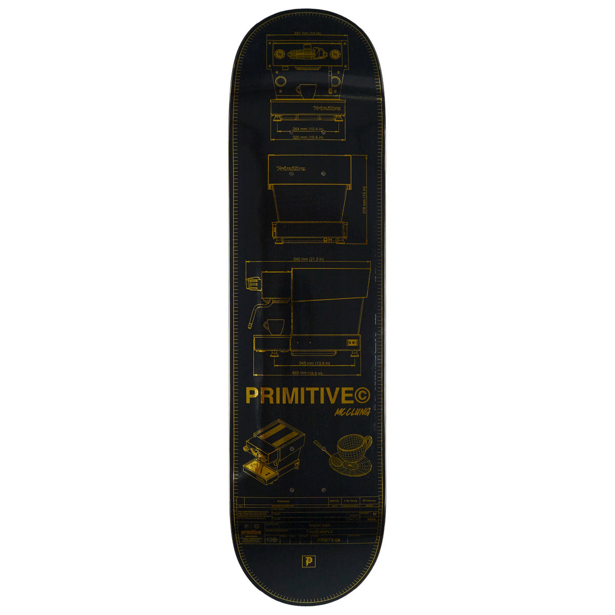 Primitive Mcclung Double Shot Skateboard Deck - Black - 8.125
