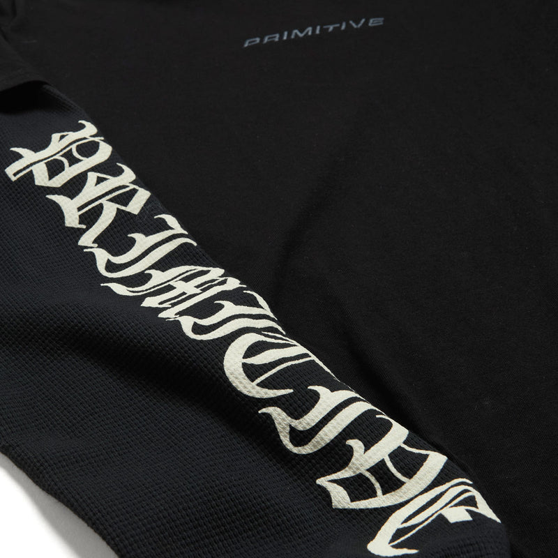 Primitive Euro Slant Two-Fer Long Sleeve Thermal Shirt - Black
