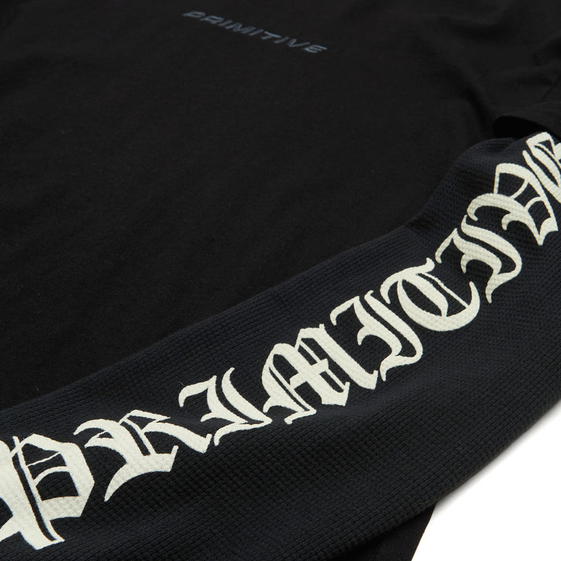 Primitive Euro Slant Two-Fer Long Sleeve Thermal Shirt - Black