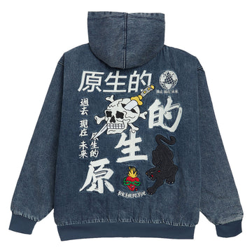 Primitive Outsider Denim Zip Hoodie - Indigo