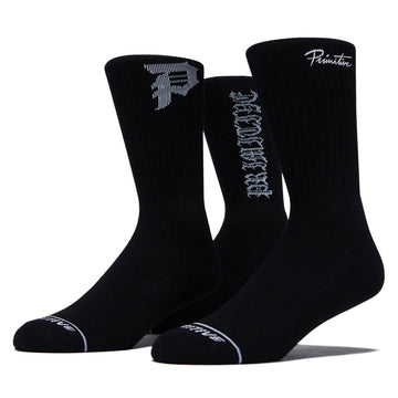 Primitive Core Logo 3 Pack Of Socks - Black