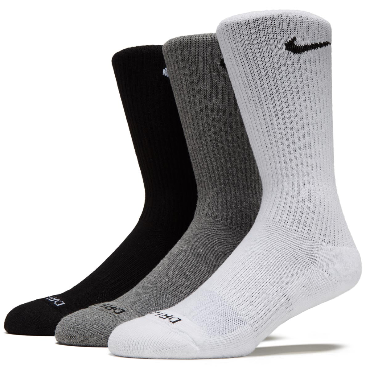 Nike Everyday Plus Cushioned 3 Pack of Socks - White/Grey/Black image 1