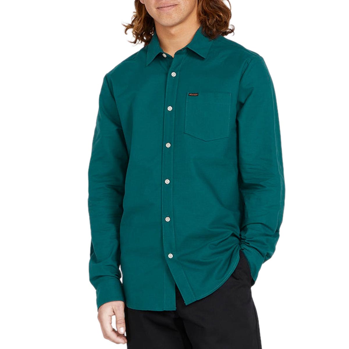 Volcom Veeco Oxford Long Sleeve Shirt - Ranger Green image 1