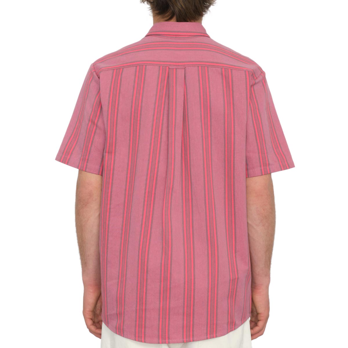 Volcom Newbar Stripe Shirt - Washed Ruby image 2