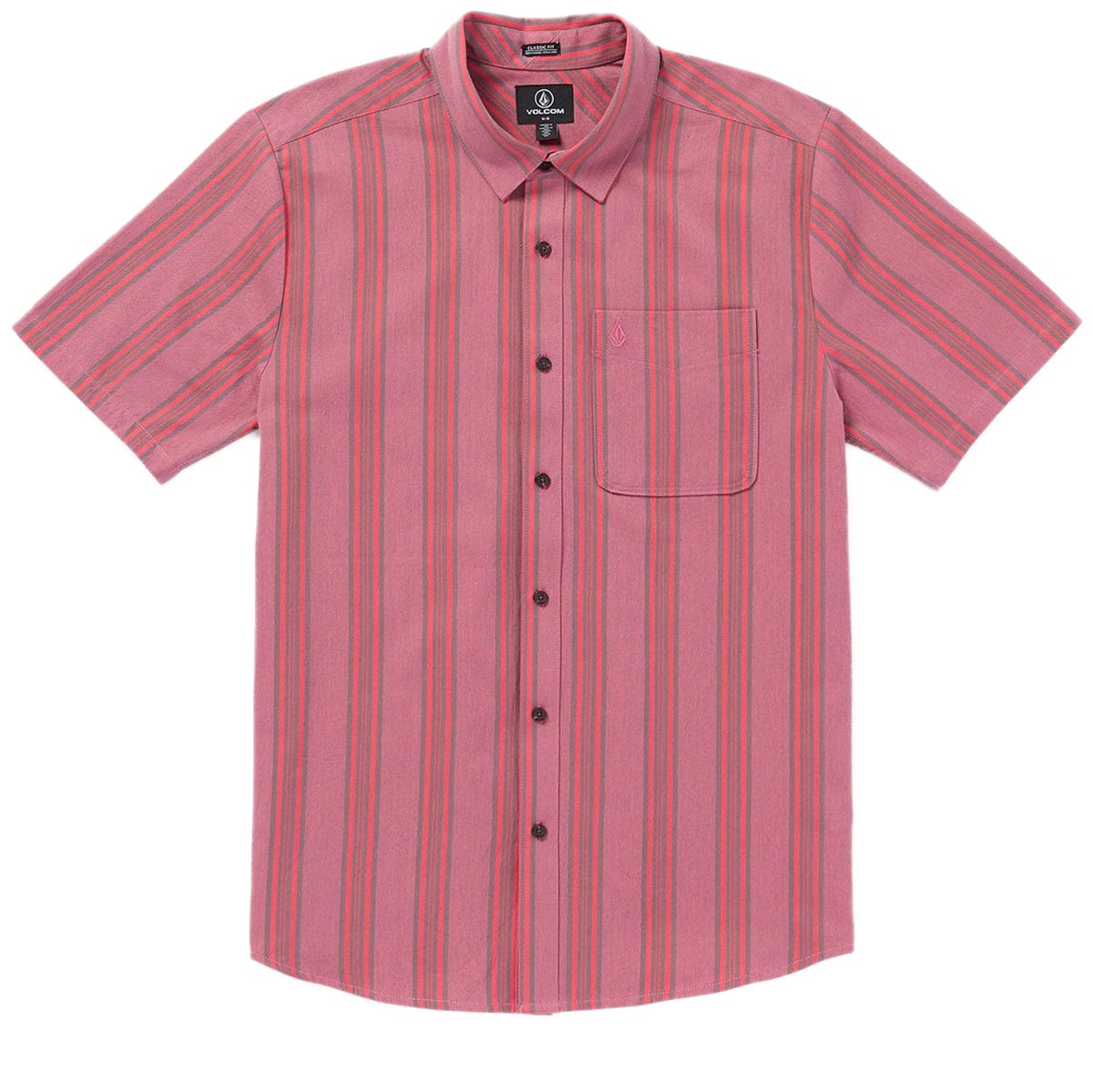 Volcom Newbar Stripe Shirt - Washed Ruby image 4