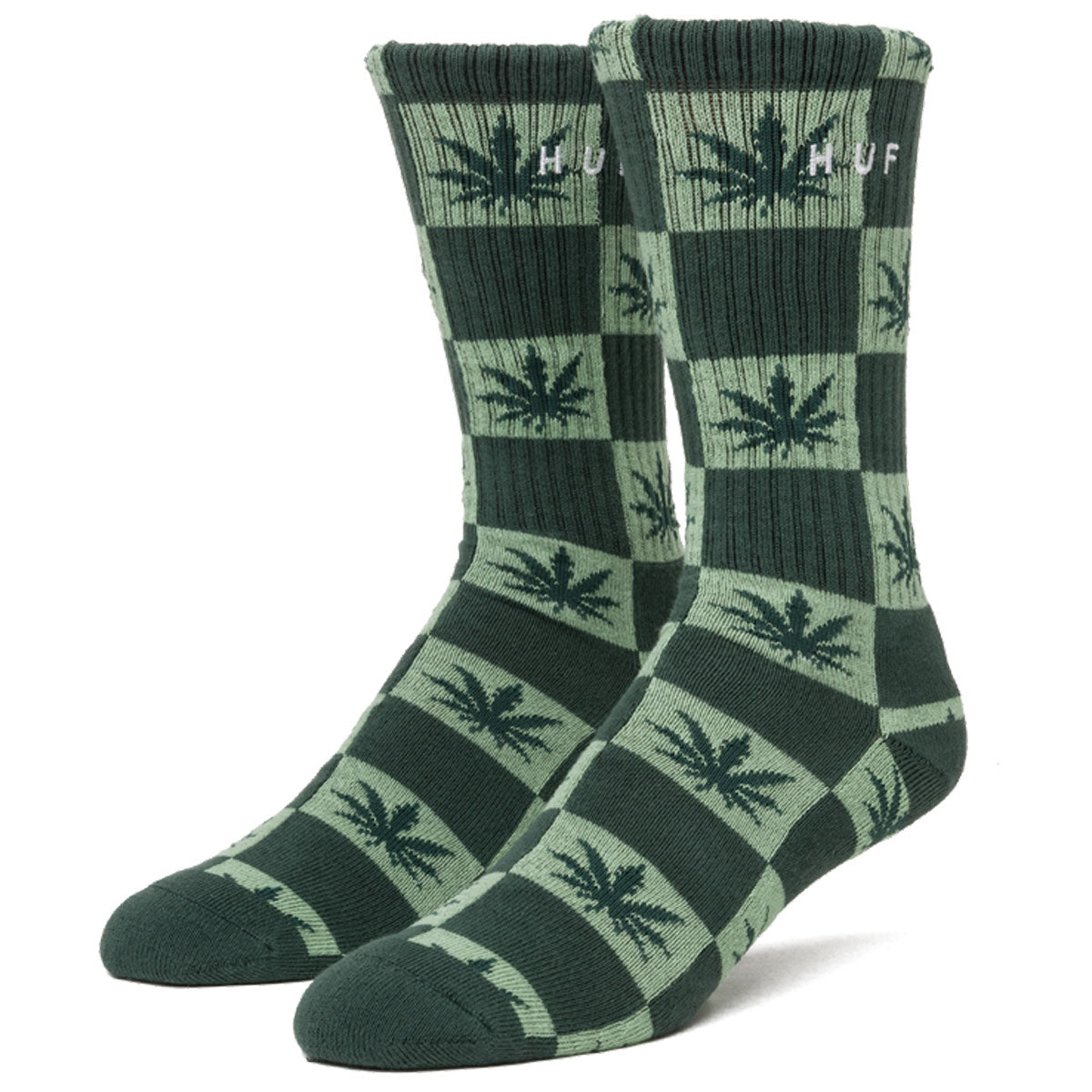HUF Checkered Plantlife Socks - Pine image 1