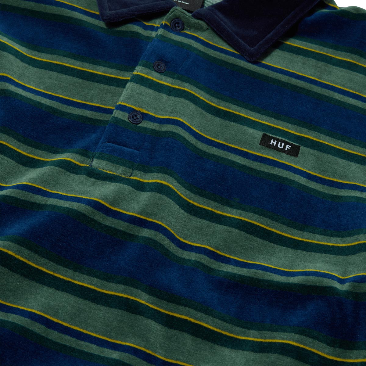 HUF Kramer Long Sleeve Velour Shirt - Pine image 4