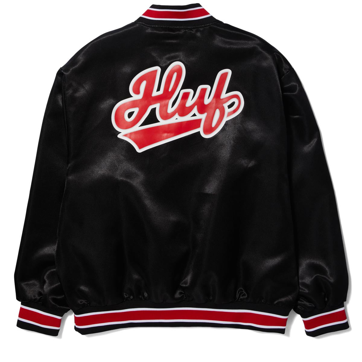 HUF Pop Fly Satin Baseball Jacket - Black image 2