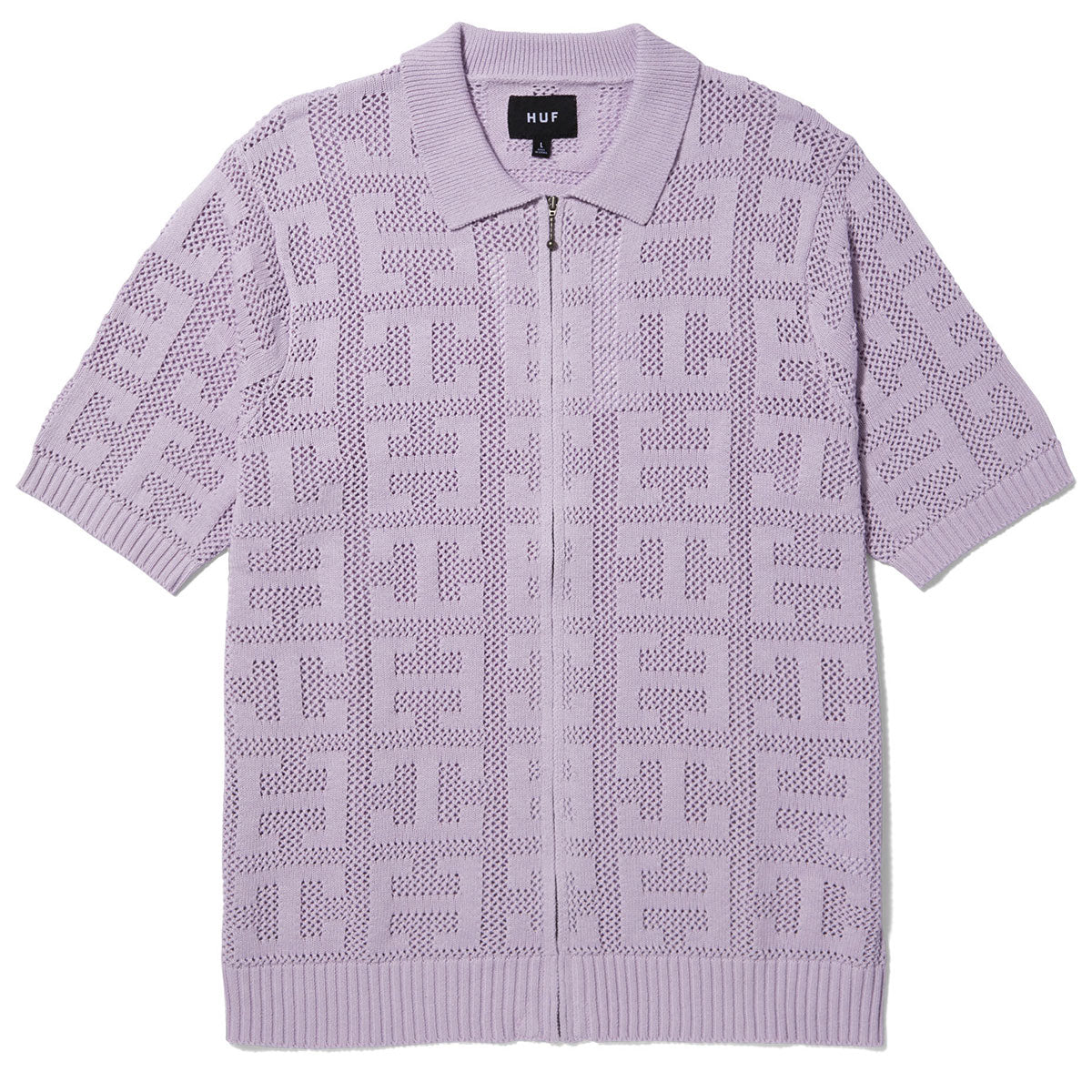 HUF Monogram Jacquard Zip Sweater - Lavender image 1