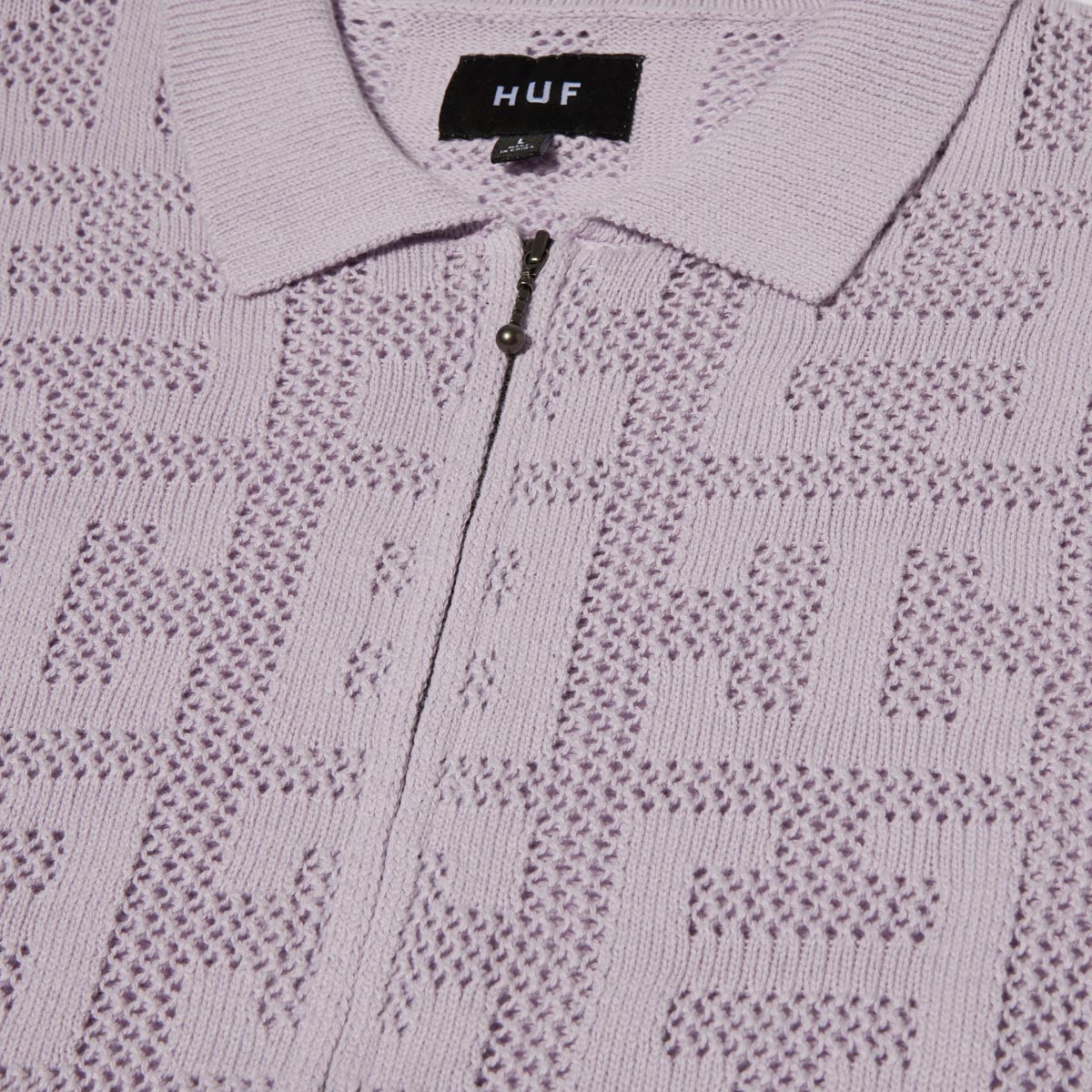 HUF Monogram Jacquard Zip Sweater - Lavender image 3