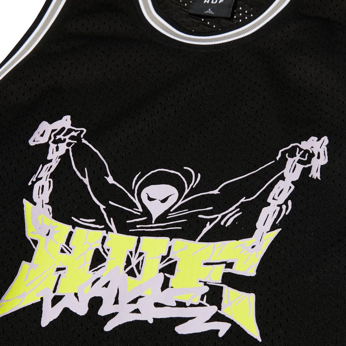 HUF Zine Mesh Basketball Jersey - Black image 3