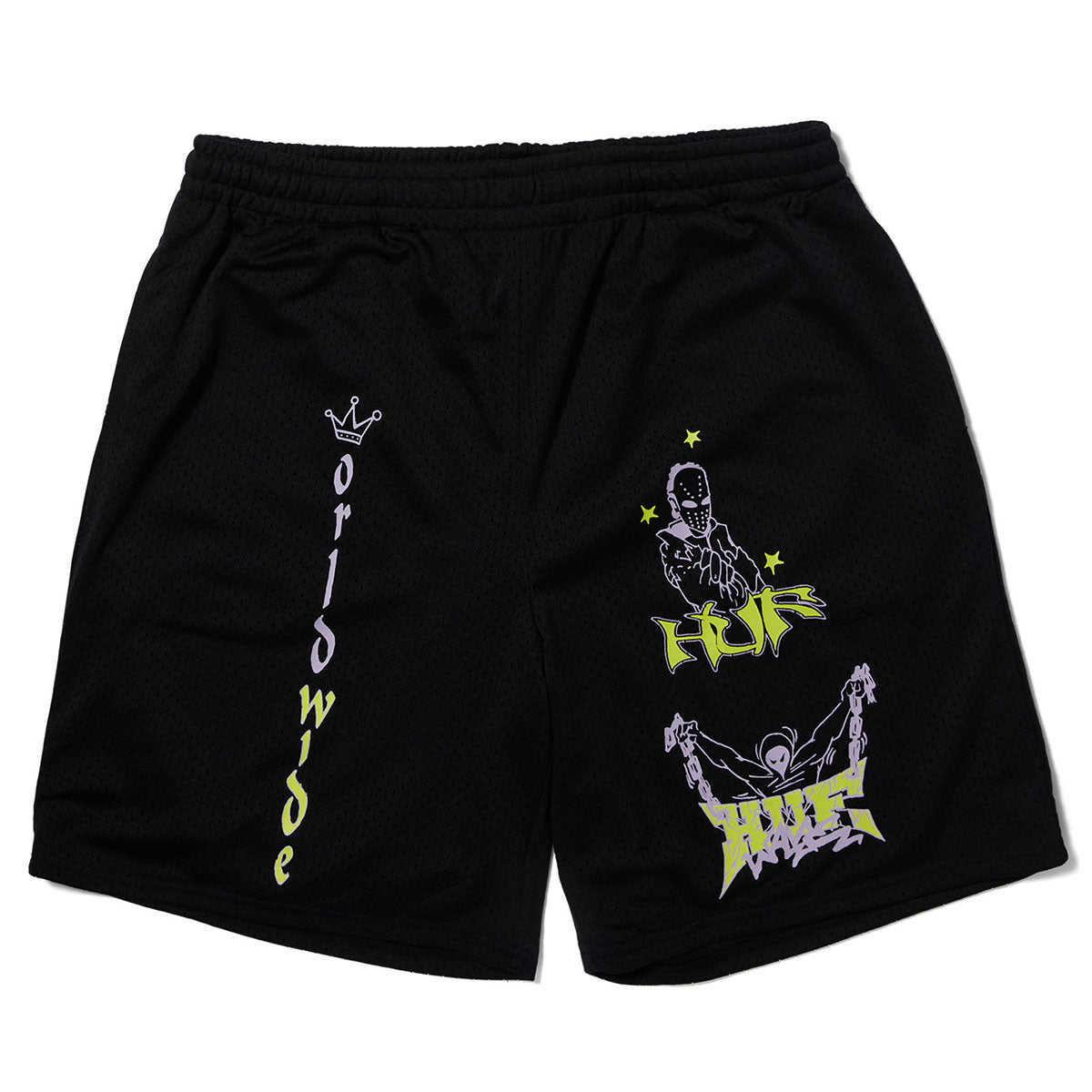 HUF Zine Mesh Basketball Shorts - Black image 1