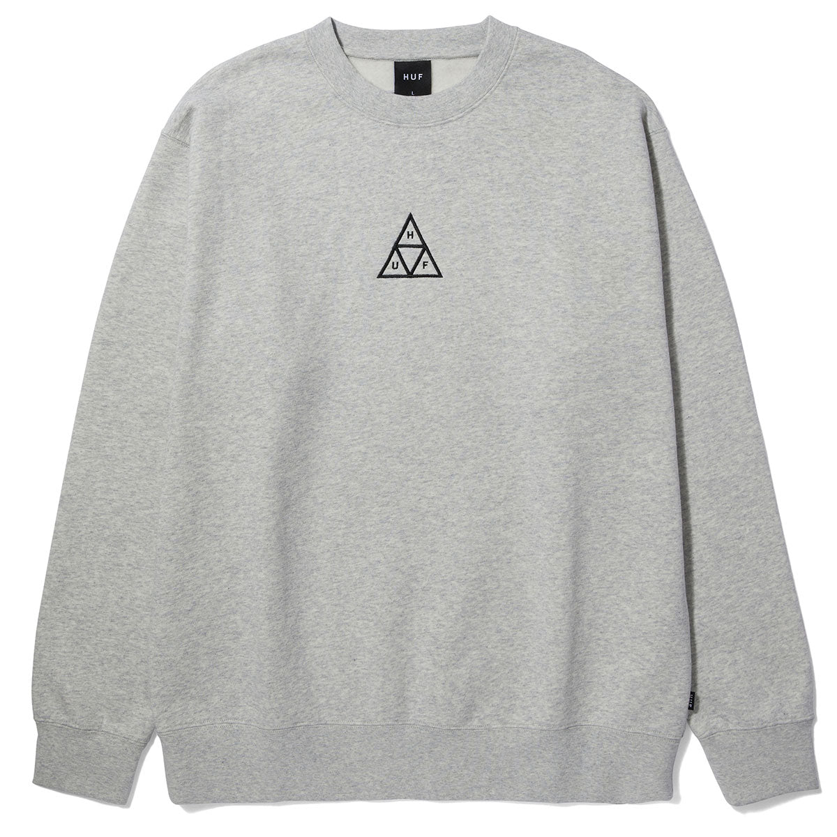 HUF Set Triple Triangle Crewneck Sweatshirt - Heather Grey image 1