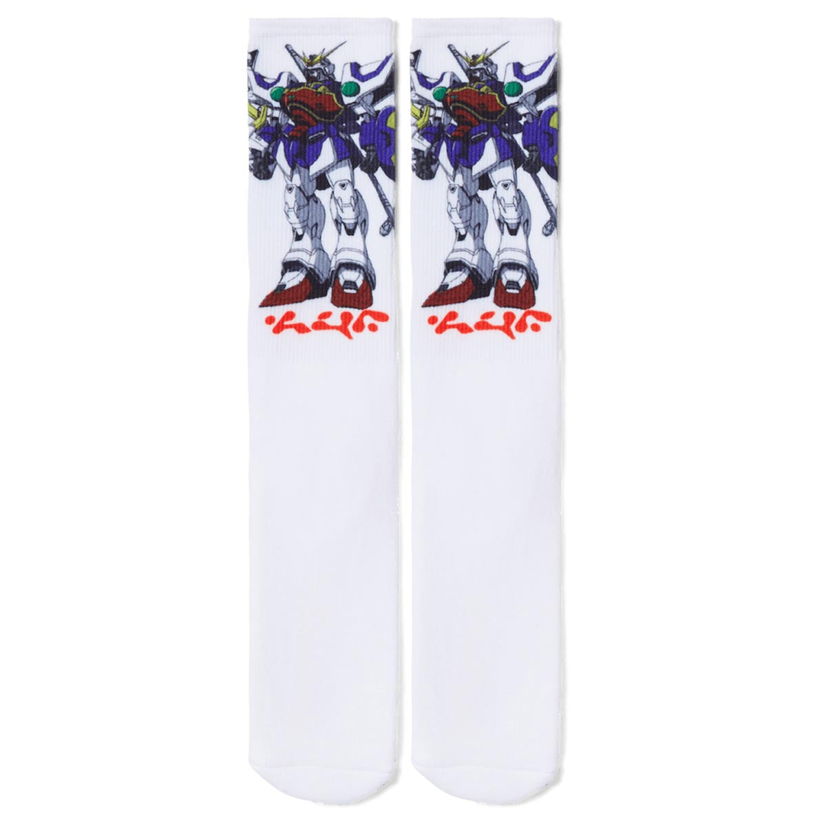 HUF x Mobile Suite Gundam Shenlong Gundam Crew Socks - White image 2