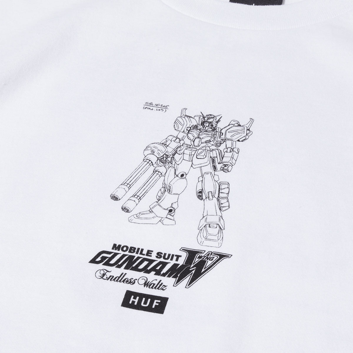 HUF x Mobile Suite Gundam Heavy Arms Schematics T-Shirt - White image 3