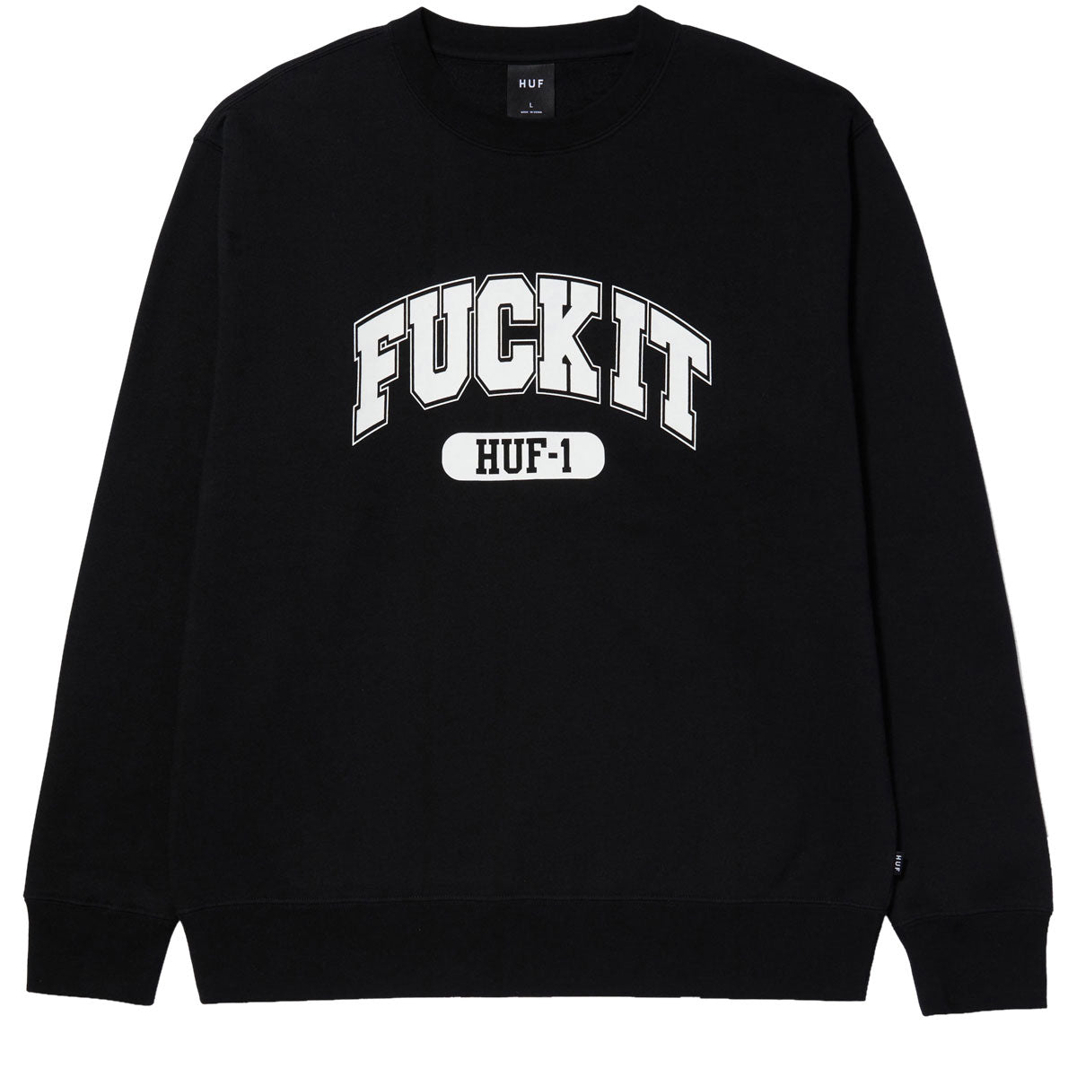 HUF Fuck It Crewneck Sweatshirt - Black image 1