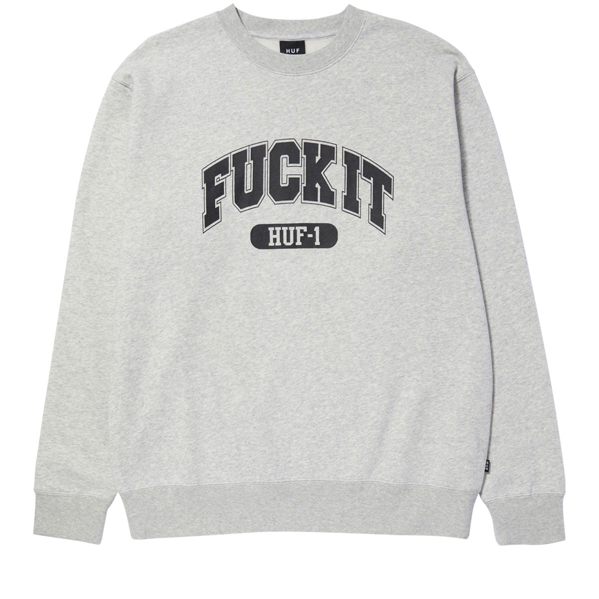 HUF Fuck It Crewneck Sweatshirt - Heather Grey image 1
