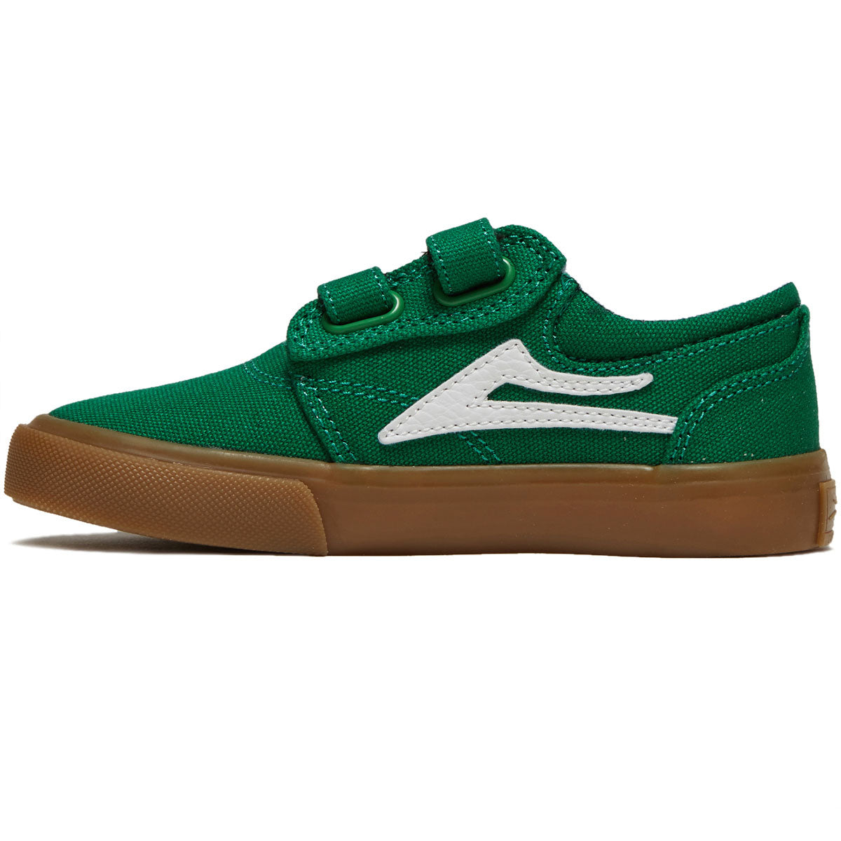 Lakai Youth Griffin Shoes - Green/Gum Canvas image 2