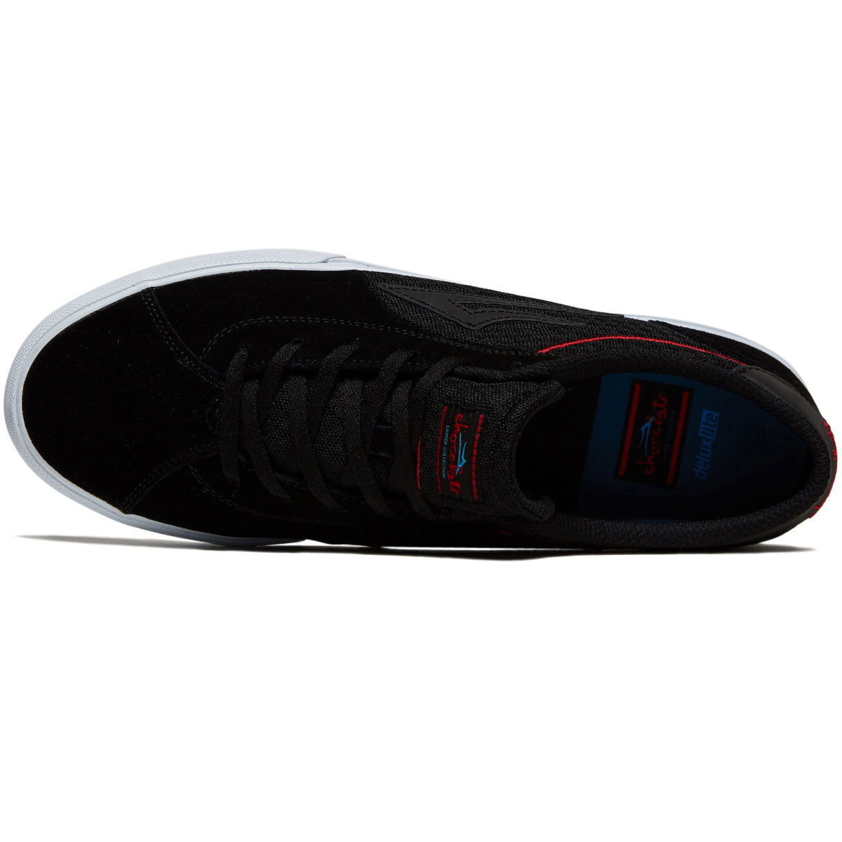 Lakai x Chocolate Flaco II Shoes - Black/Red Suede image 3