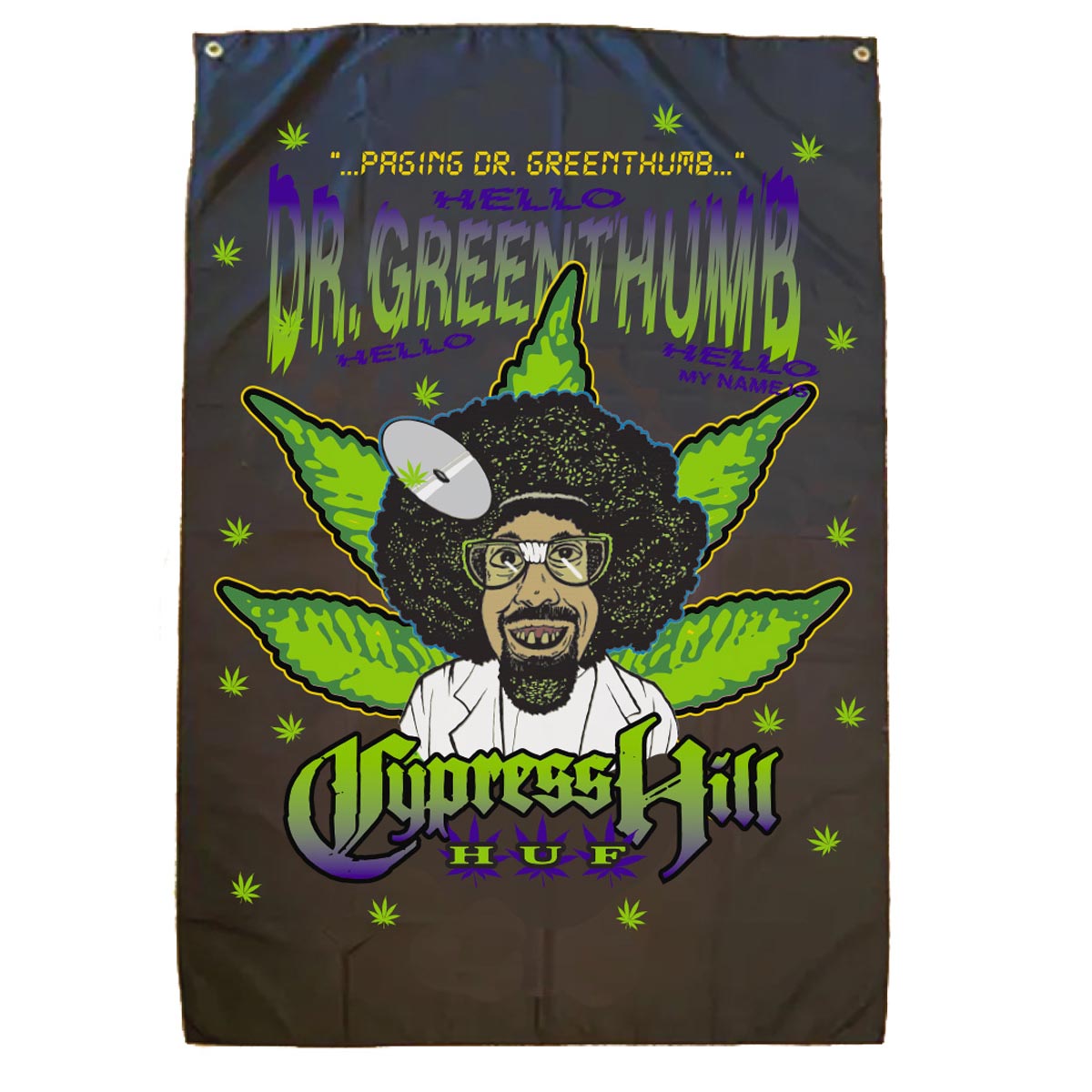Huf x Cypress Hill Dr Greenthumb Banner - Black image 1