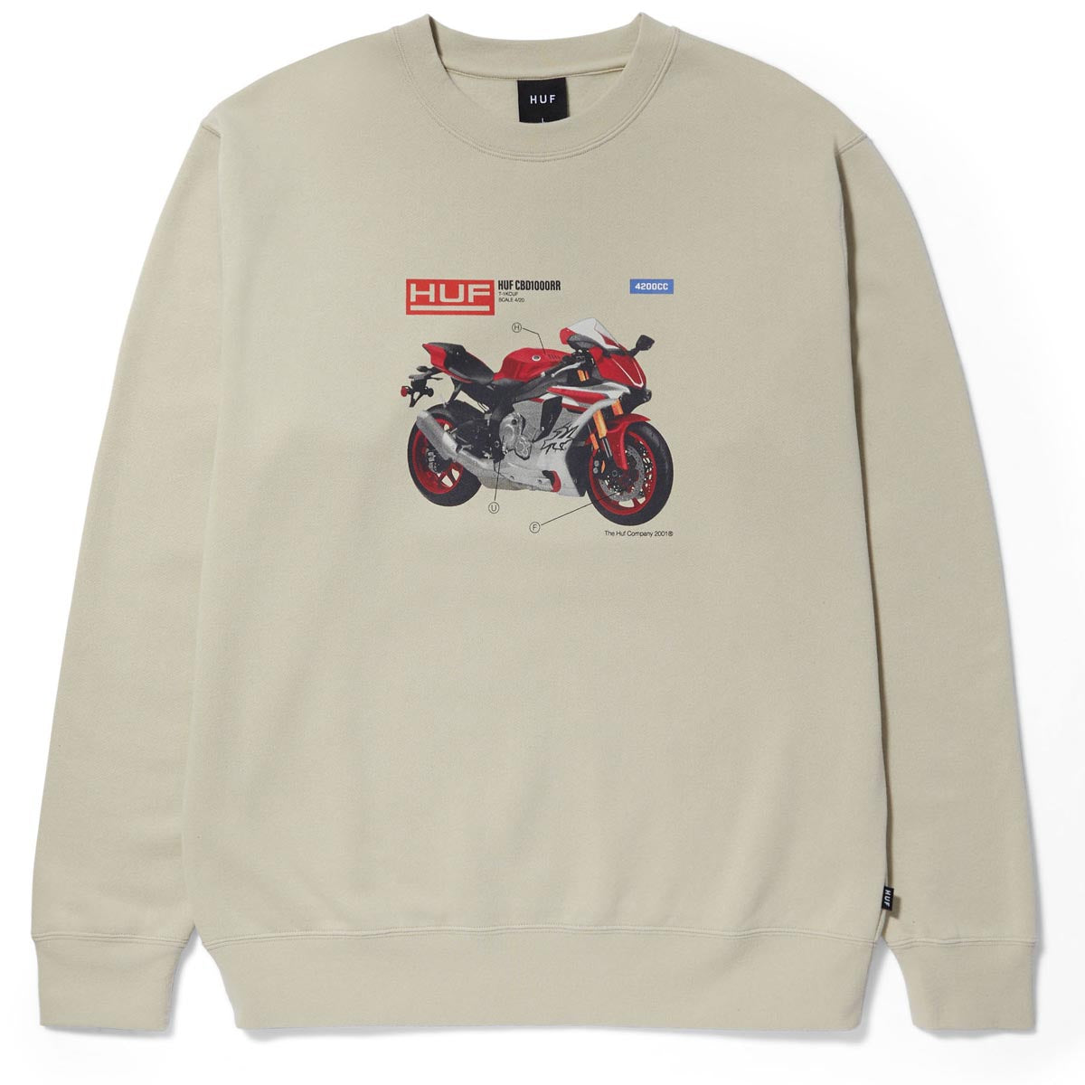 Huf 420 Cc Crewneck Sweatshirt - Stone image 1