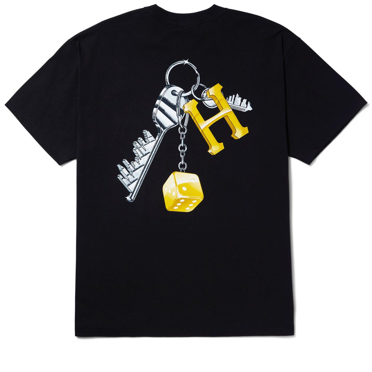 Huf Keys To The City T-Shirt - Black image 1