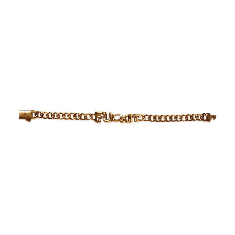 HUF Fuck It Warped Id Bracelet Accessories - Gold
