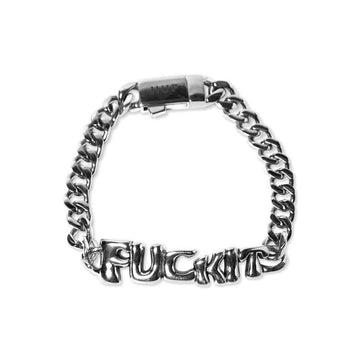 HUF Fuck It Warped Id Bracelet Accessories - Silver