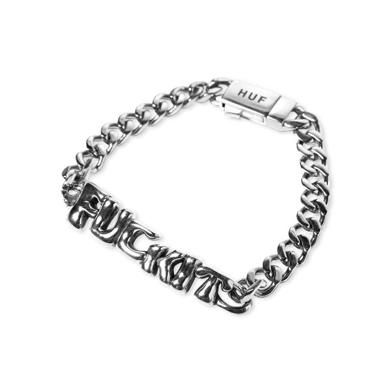 HUF Fuck It Warped Id Bracelet Accessories - Silver