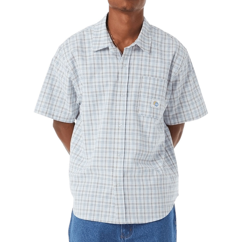 HUF Total Eclipse Plaid Shirt - Light Blue