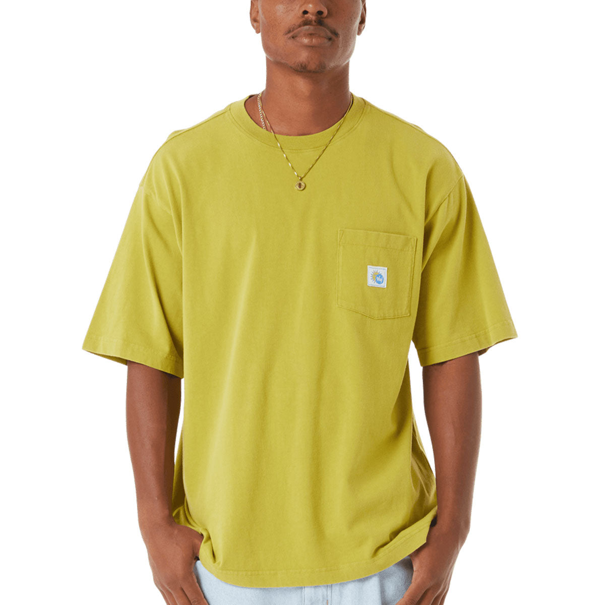 HUF Total Eclipse Knit Boxy Top Pocket T-Shirt - Moss