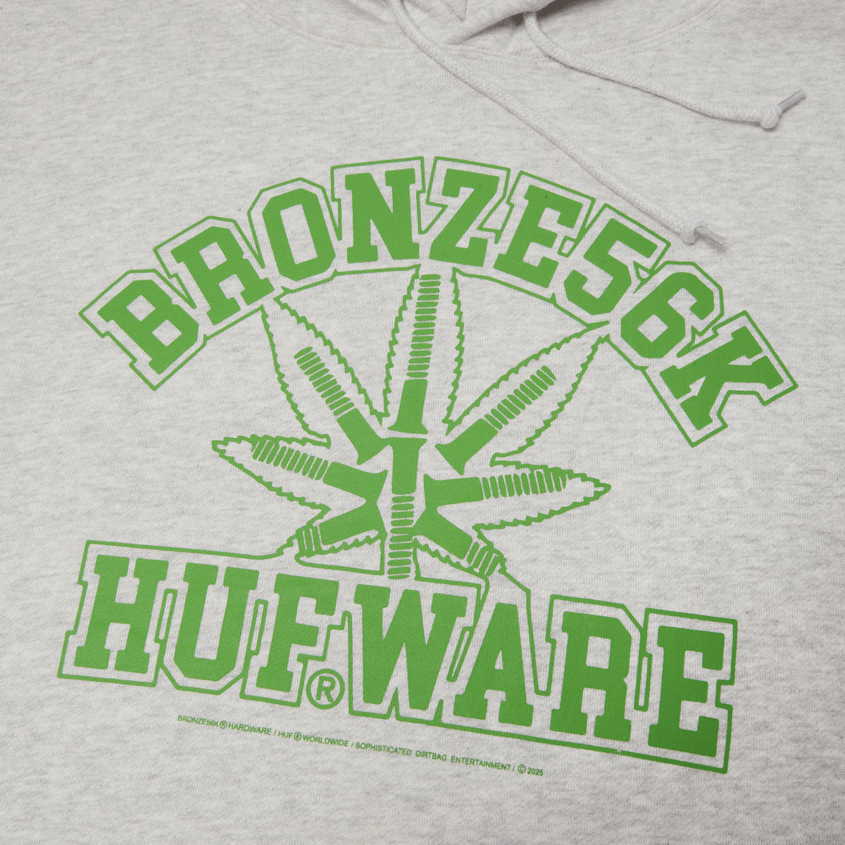 Huf x Bronze 56k Plantware Hoodie - Ash image 2