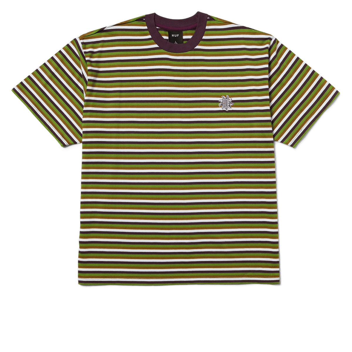 HUF Apollo Striped Knit Boxy T-Shirt - Green image 1