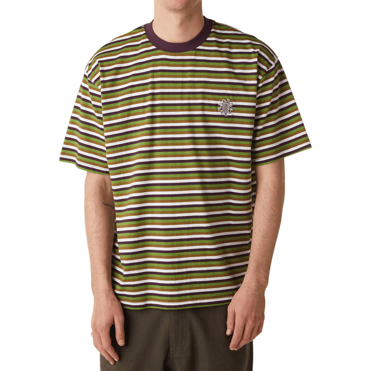 HUF Apollo Striped Knit Boxy T-Shirt - Green image 2