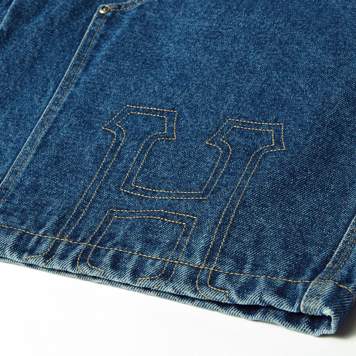 HUF Classic H Double Knee Denim Shorts - Stone Wash Indigo image 5