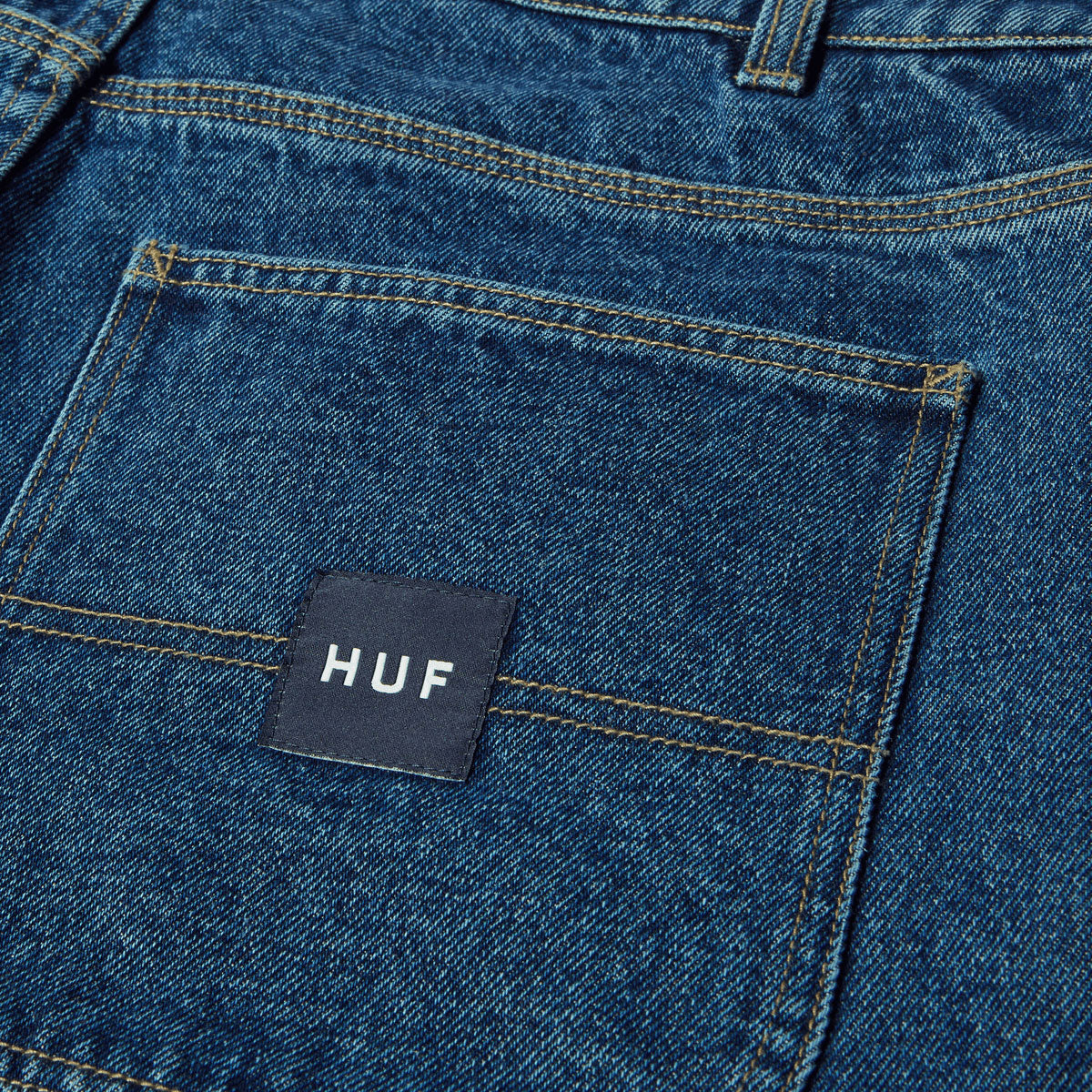 HUF Classic H Double Knee Denim Shorts - Stone Wash Indigo image 6