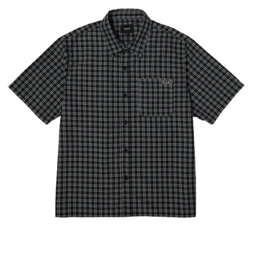 HUF Stretch Micro Plaid Shirt - Black