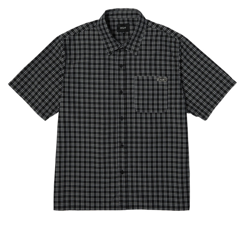 HUF Stretch Micro Plaid Shirt - Black