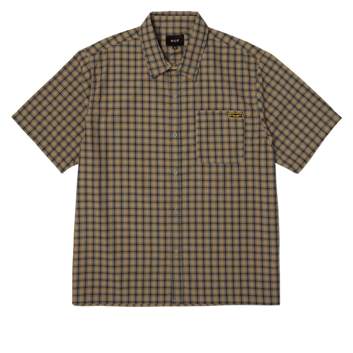 HUF Stretch Micro Plaid Shirt - Clay image 2